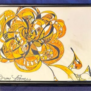 1970s Original Flower Drawing by Jan Rooney