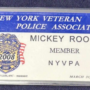 Mickey Rooney's 2008 New York Veteran Police Association Member Card